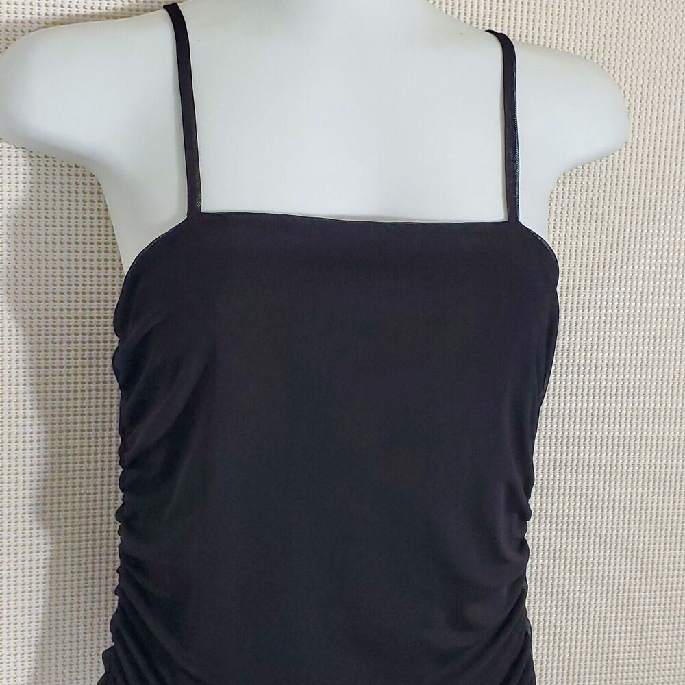 Nasty Gal Dress Womens 6 Black Ruched Sides Mesh Mini Wiggle Bodycon - Picture 5 of 13